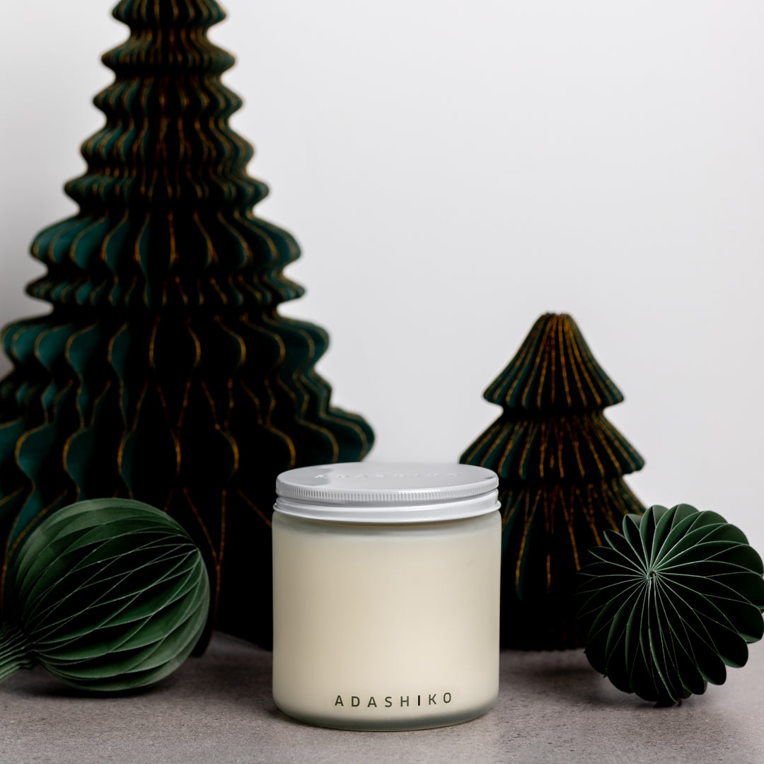 Adashiko Christmas Candle jar green  Christmas decorations | Adashiko Collagen | 100% Natural Skincare